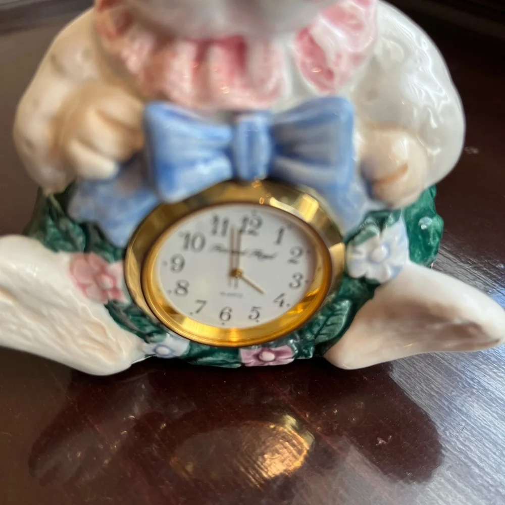 Vintage Fitz and Floyd Hand Painted Blossom Bunny-new battery -works great!